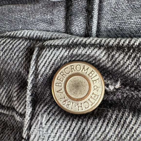 Abercrombie Fitch 90s Straight High Rise Jeans 35L 42x32‎ Faded Black Curve Love - Picture 11 of 16